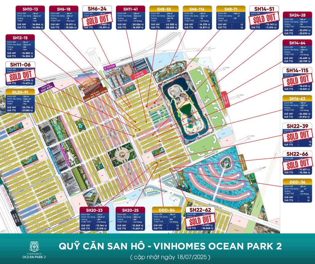 Bảng hàng 2 - Vinhomes Ocean Park
