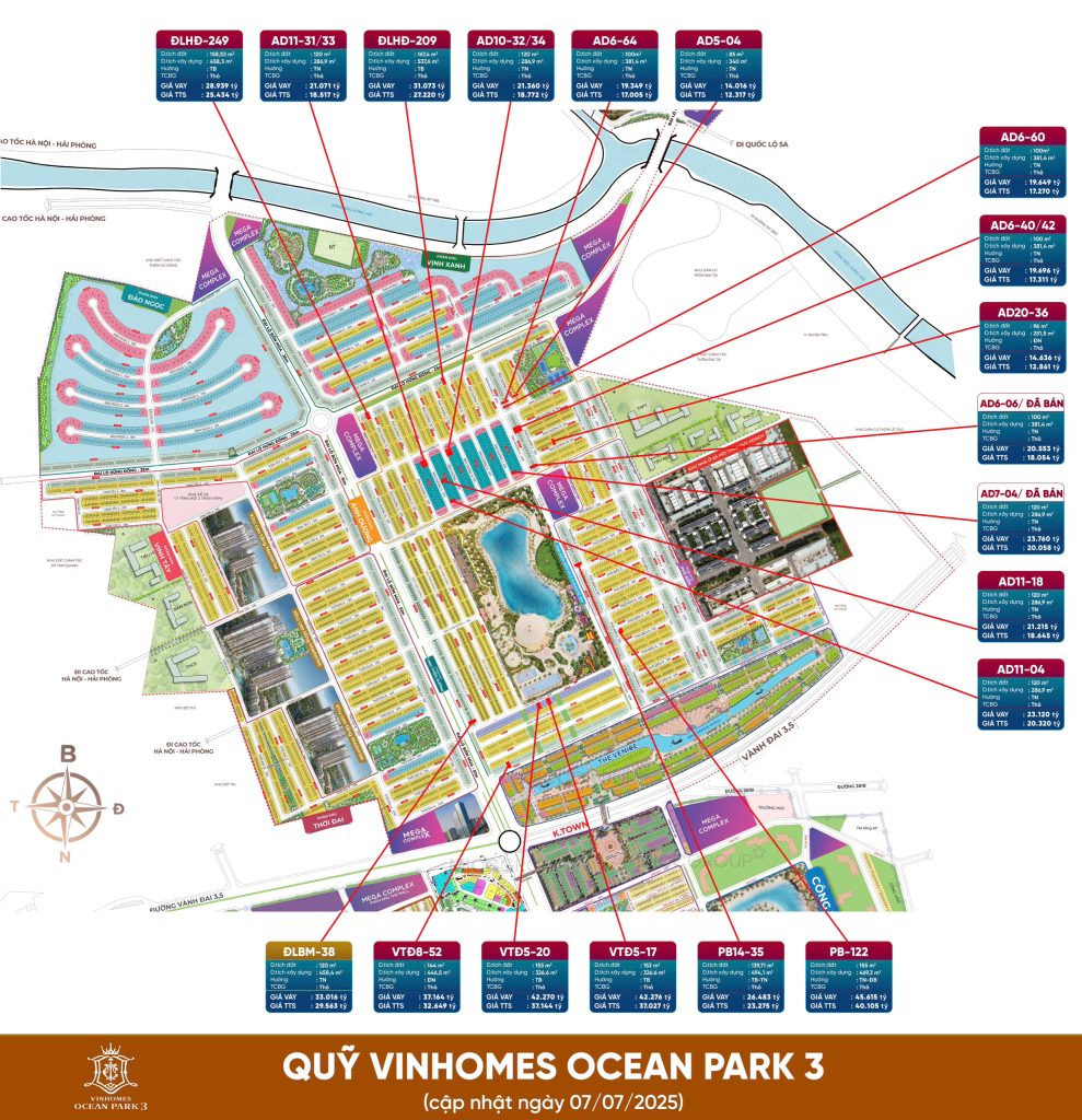 Bảng hàng 1 - Vinhomes Ocean Park